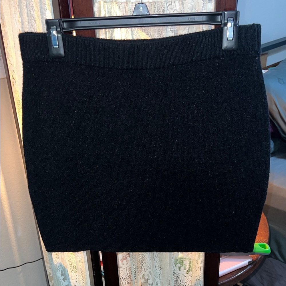 Cider “Feel the Love” Black Mini Knit Skirt